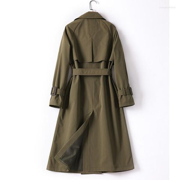 Trenchs pour femmes vêtements de printemps 2023 Version coréenne pour femmes mode lâche moyen Long militaire vert manteau coupe-vent Looks