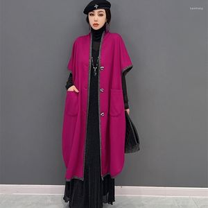 Damesgeuljagen Spring Elegant Long Style Outfit For Women Vintage Design Coat Plus Size Loose Short Sleeve Cardigan