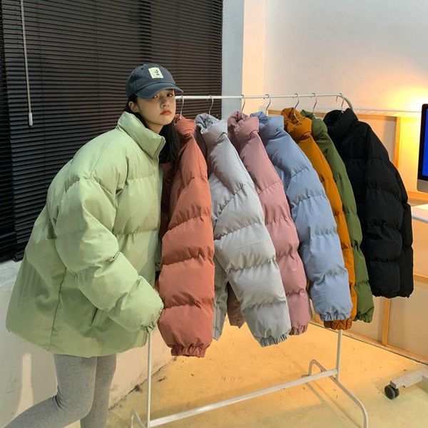 Gabardinas para mujer Abrigos Streetwear Hombres coreanos Invierno Chaquetas cálidas Parkas Color sólido Casual Outwear Harajuku Mujer Bolsillos RopaMujeres