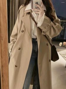 Trenchs de femmes Streetwear Femmes Veste Coupe-vent Mode coréenne 2023 Automne Hiver Moyen-Longueur Lâche Casual Overcoat