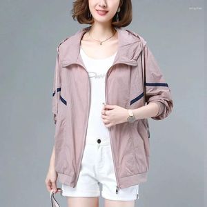 Trenchs pour femmes Vêtements de protection solaire Été 2023 Version coréenne en vrac du manteau anti-ultraviolet Hhat Section mince à manches longues