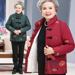 Trench Coats de femme épaisse Grand-mère chaude veste hiver