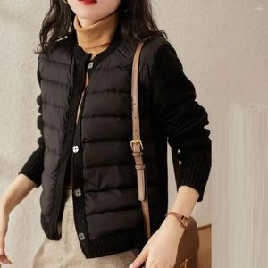 Trenchs de femmes manteaux mince tricoté cardigan parkas pull décontracté minimalisme vers le bas simple boutonnage automne hiver dame top veste vêtements pour