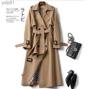 Trenchs femme Trench Coat pour femmes automne femmes mi-long grande taille 4XL manteau Style britannique surgenou Trench manteaux Fe vêtements 2023 NewL231113