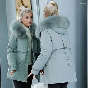 Trenchs pour femmes manteaux chauds et épais en coton veste de longueur moyenne capuche vêtements à glissière 2024 mode d'hiver