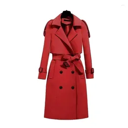 Dames trenchcoats windjack Engelse elegante halflange jas lente en herfst vrouwelijke patchwork lange jas