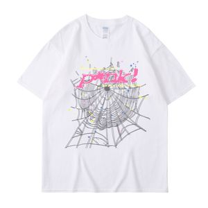 T-shirt homme et femme chanteur YoungThug toile d'araignée imprimé ample décontracté niche tendance couple pur coton rue T-shirt tendance