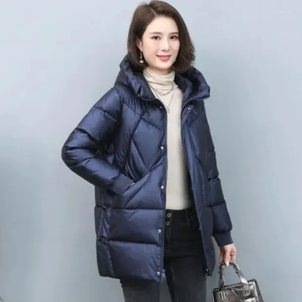 Trenchs de femmes manteaux vêtements d'hiver pour femmes d'âge moyen veste épaisse mi-longueur parkas manteau de haute qualité plus taille collier vêtements d'extérieur