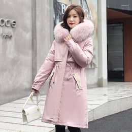 Damen-Trenchmäntel, Winterkleidung, Damenjacke, schick, um die koreanische Version zu überwinden, lockere Mode, lange Baumwolle