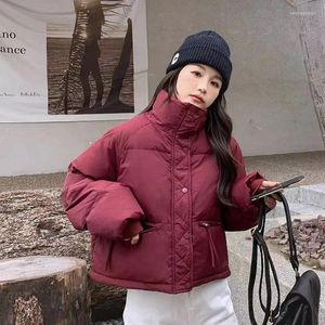 Trenchs de femmes manteaux vêtements d'hiver femmes doudoune section courte épaissie parka tendance style coréen chaud col montant manteau élastique
