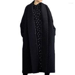 Trenchs de femmes Manteaux d'hiver Femmes Rétro Mori Manches bouffantes Veste en coton chaud Super Long Cheville Fille littéraire Solide Plus Taille