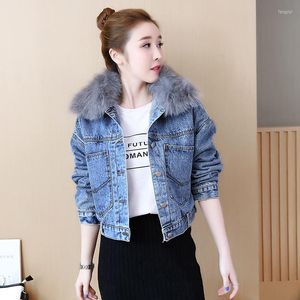 Trenchs pour femmes hiver veste en jean femmes vêtements 2023 coréen rembourré chaud Parka dames Rivet laine doublure épaisse Casaco Feminino Hiver