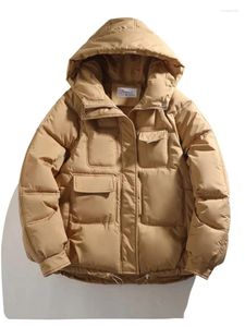 Trenchs de femmes Manteaux d'hiver Down Coton Veste Femmes 2024 Mode Lâche Simple À Capuchon Bulle Manteau Rembourré Parkas Poches Chaudes Casual Outwear