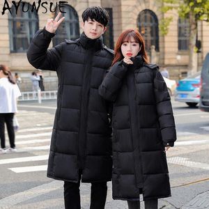 Gabardinas de mujer Chaquetas de algodón de invierno para hombres y mujeres Chaqueta acolchada larga y delgada para parejas sueltas y delgadas Casaco Feminino