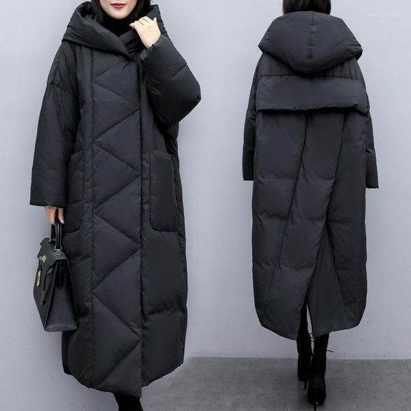 Trenchs pour femmes hiver Extra grande taille manteau coréen vêtements pour femmes lâche longue mode noir vers le bas coton veste femmes Parka