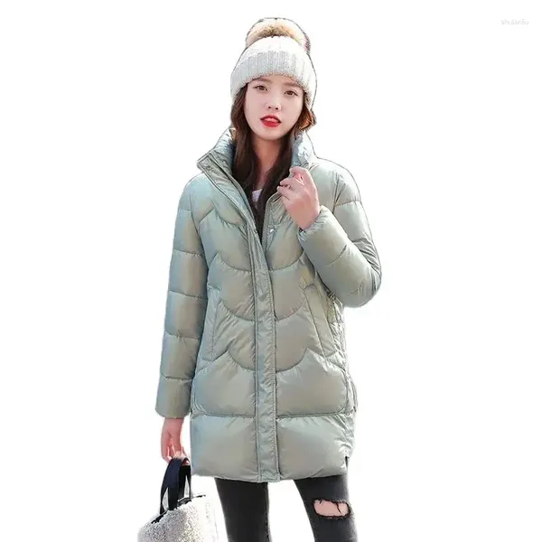 Trenchs pour femmes Mode d'hiver Style occidental Down Veste rembourrée en coton Version coréenne de manteau long et léger pour femmes.