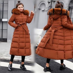 Damesgeul Lagen winter faux bont collar collar collar dames parka jas verkoop jas kwaliteit mode dames riem