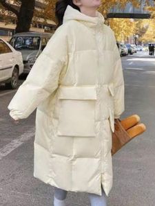 Trenchs de femmes manteaux d'hiver à capuche longs parkas femmes décontracté pardessus en vrac épaissir chaud vestes surdimensionnées femme coton vêtements en duvet