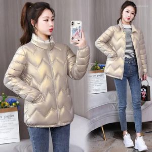 Trench Coats Winch Coats Veste d'hiver 2022 Femmes Parkas glossy manteau en vrac épais femmes coton parka rembourrée Soild Snow Casual