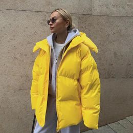 Trench da donna Giacca invernale da donna Parka caldo antivento con piumino spesso con cappuccio Capispalla imbottito allentato casual