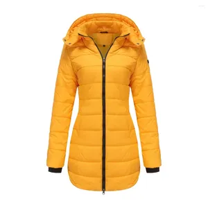 Trenchs de femmes Manteaux d'hiver Vestes pour femmes 2024 Puffer Veste matelassée Long manteau froid Parkas Abrigo Mujer Manteau Femme Hiver Jaune Marine