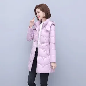 Trench Coats Femmes Hiver Mid longueur Slim Fit Coton Veste de mode d'extérieur Veste de mode Femmes