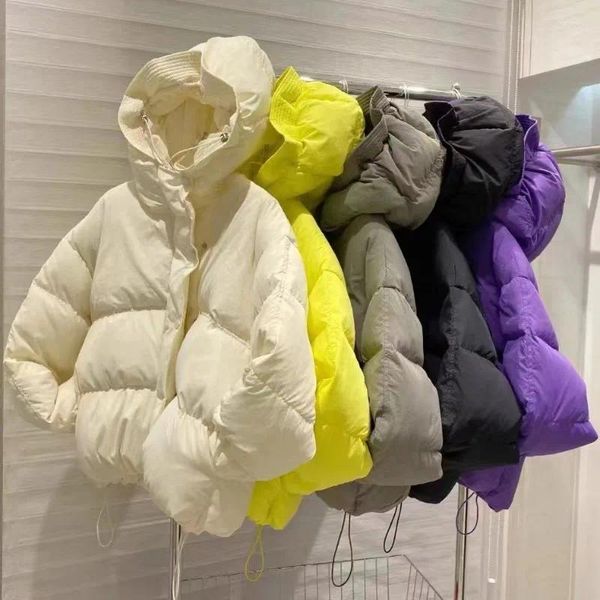 Gabardinas para mujer Abrigos de invierno Parkas Mujeres Abrigos Moda Mujer Casual Manga larga Outwear Grueso Abajo Abrigo Suelto Con Capucha Algodón Acolchado