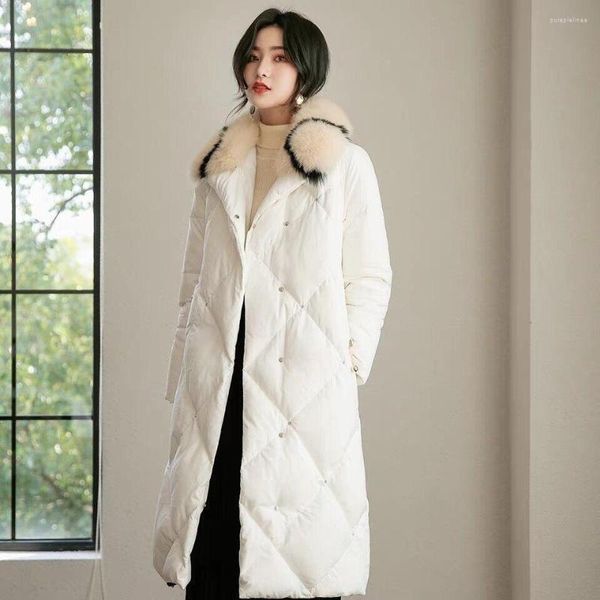 Trench femme hiver Style étoile avec haut de gamme tempérament boucle lâche diamant chaud blanc canard doudoune manteau