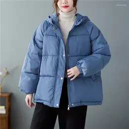 Trenchs de femmes Manteaux d'hiver Épaissi Coton Veste Femmes À La Mode Polyvalent WarmLoose Ajustement Casual Manteau À Capuchon Parkas Mujer Abrigos