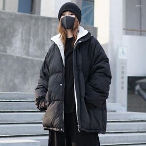 Trenchs pour femmes hiver Vintage vestes en coton sans capuche femmes vêtements noir Parkas vent rue vêtements d'extérieur Jp794