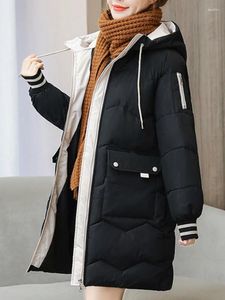 Trenchs de femmes Manteaux d'hiver Femmes Veste Longue Parkas Épais Vestes chaudes Coupe-vent Manteau décontracté Femme Down Coton Vêtements de neige Parka rembourrée