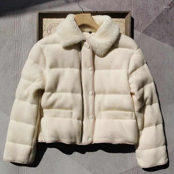 Trench-Cods Coats Winter Femmes Collier de mouton Laine en tricot à fermeture éclair et à la veste