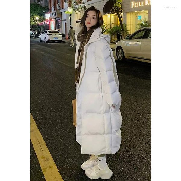 Abrigos de trinchera para mujer Invierno X-Long 2024 Parkas de algodón con capucha Mujeres Moda coreana suelta gruesa abrigo cálido femenino casual chaqueta de nieve a prueba de viento