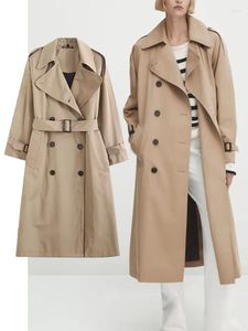 Dames trenchcoats vrouw beige lange windjack 2023 riem herfst winter parker streetwear mouw jas dames