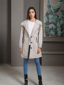 Gabardinas para mujer, chaqueta impermeable para mujer, resistente al viento, impermeable, con capucha, informal, larga, suelta, cortavientos para exteriores