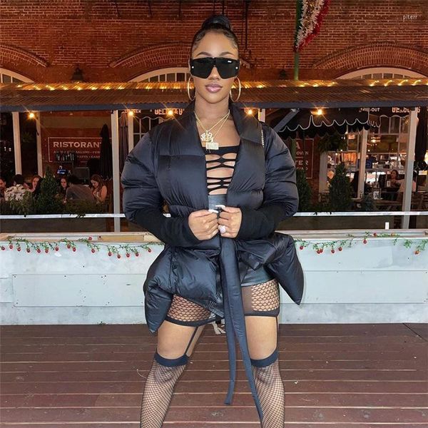 Trench femme manteaux femme veste d'hiver à manches longues noir épais avec ceinture Streetwear Slim Sexy vestes articles en gros goutte