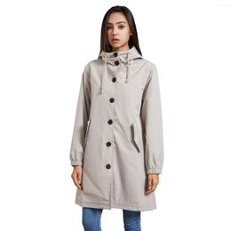 Frauen Trenchcoats Frauen Herbst Winter Streetwear Weibliche Mit Kapuze Oberbekleidung Mädchen Casual Lose Strickjacke Tops Dame Mantel