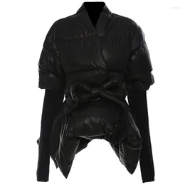 Dames trenchcoats Dames zwarte puffer parka's Sustans gewatteerde warme gezwollen riem winterjas