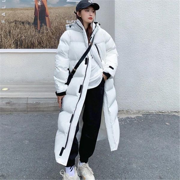 Abrigos de trinchera para mujer Mujeres Casual Básico Solo Pecho Súper Manga Larga Parkas 2023 Invierno Chaqueta de ropa exterior de gran tamaño Moda Cálido Sólido