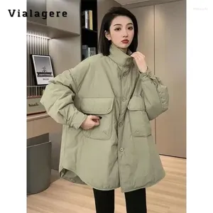 Damesgeuljagen vrouwen casual kantoor dame losse parkas lange mouw met eenmalige body busgy jacket 2023 winter mode elegant warm solide