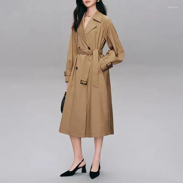 Trench Coats Women Coat Coose 2023 Classic Basic Ladies Breaker Double Poit