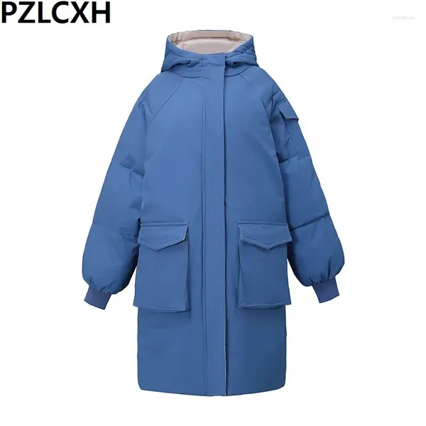 Trenchs Femmes Manteaux Femmes Coton Manteau Veste d'hiver Femme Lâche Grande Taille Parkas Mode Manteau à capuche Chaud Épais Version étendue