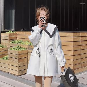 Abrigos de trinchera para mujer Moda elegante estilo coreano chaqueta de abrigo 2023 primavera otoño suelto cordón cintura casual cortavientos 2281