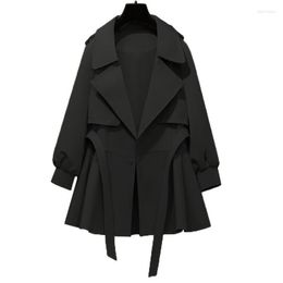 Trench-coats pour femmes Période d'automne pour femmes et le spectacle de graisse Mm Manteau mince Femmes Code Viande cachée Brève réduction de paragraphe Âge 200