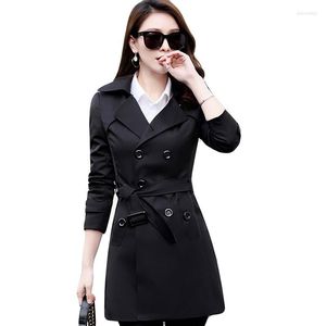 Trenchs de femmes Femmes Nice Automne Hiver Femmes Double Boutonnage Plus Taille 4XL Moyen Long Slim imperméable imperméable Business