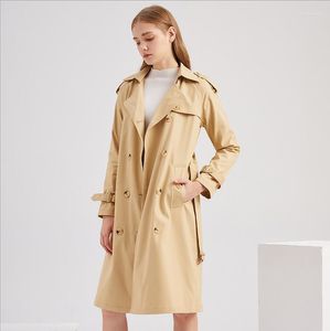 Gabardinas para mujer Abrigos para mujer Talla grande Cortavientos Mujeres 2022 Primavera y otoño Cinturón de manga larga Pure Cotton Slim Fashion Classic