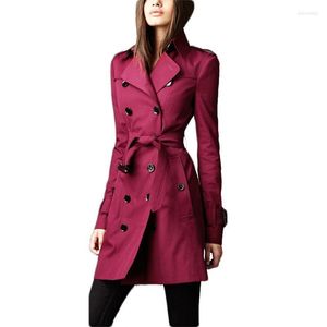 Trench Coats des femmes Zogaa Fashion Fonds Femmes Back Split Patchwork Sashes Windbreaker Turn-Down Collar Vestes Personality Vêtements