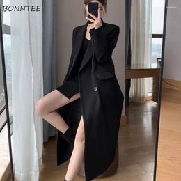 Trench Coats Femme Femme TRENDY X-LONG chic Fashion coréenne Fashion All-Match Office du Streetwear Lady Spring Outwear Simple Solid Vintage Ins