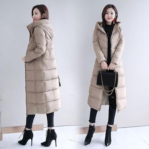 Trench femme manteaux femmes hiver bulle vers le bas long vêtements rembourrés couleur unie noir veste bouffante chaud épais Parkasfemmes