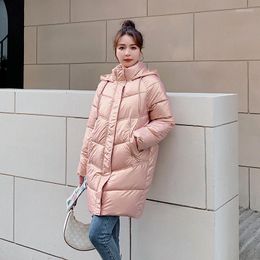 Trenchs de femmes manteaux femmes veste d'hiver fourrure manteau à capuche coton rembourrage chaud brillant longues vestes bouffantes Parkas Mujer femme